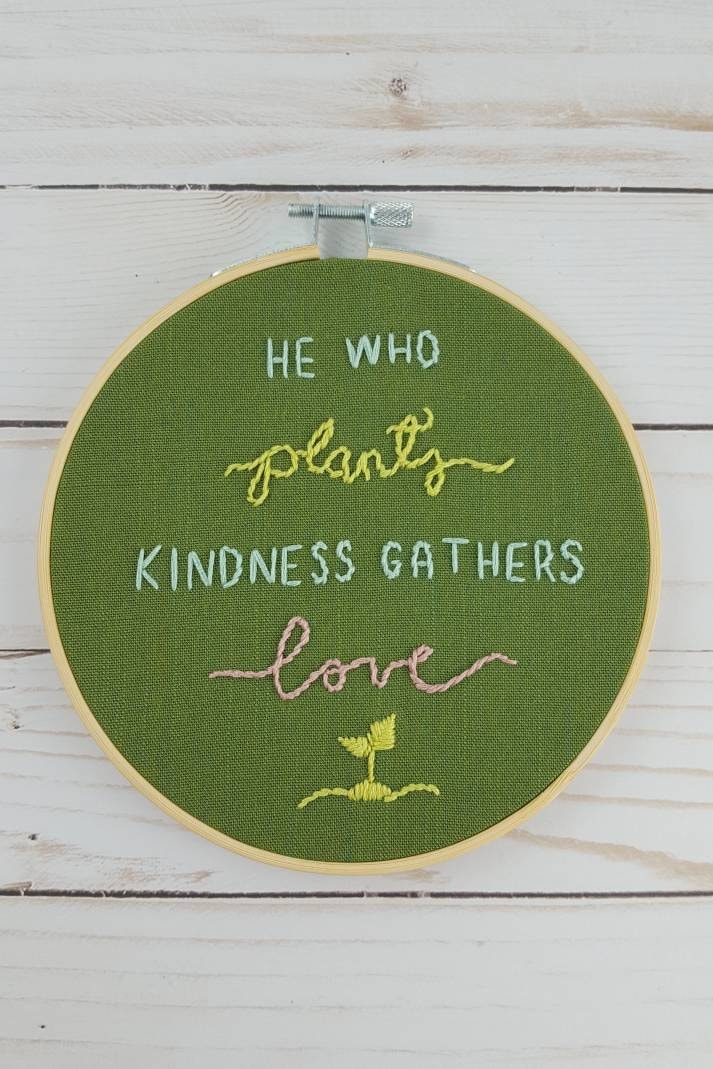 PDF Plant Kindness Embroidery Pattern