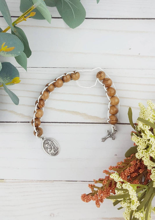 St Andrew Christmas Novena Beads, Bethlehem Olive Wood