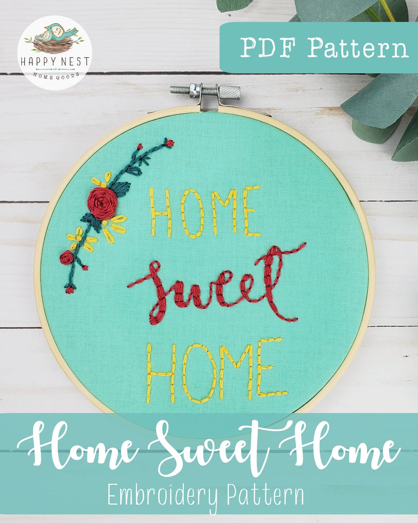 PDF Home Sweet Home Embroidery Pattern