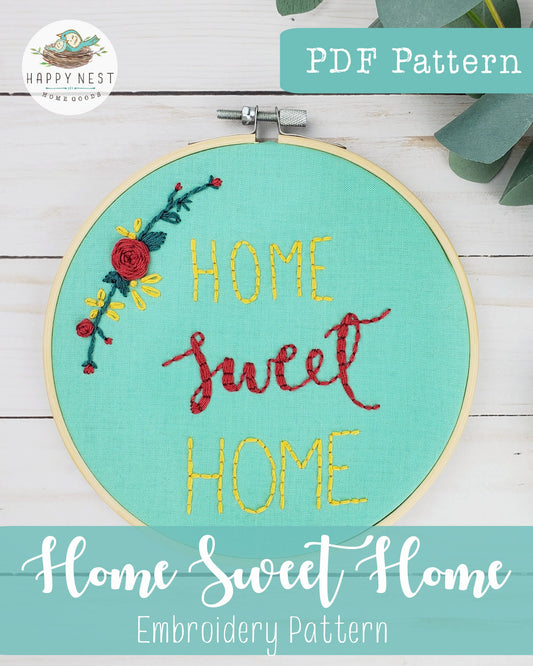 PDF Home Sweet Home Embroidery Pattern