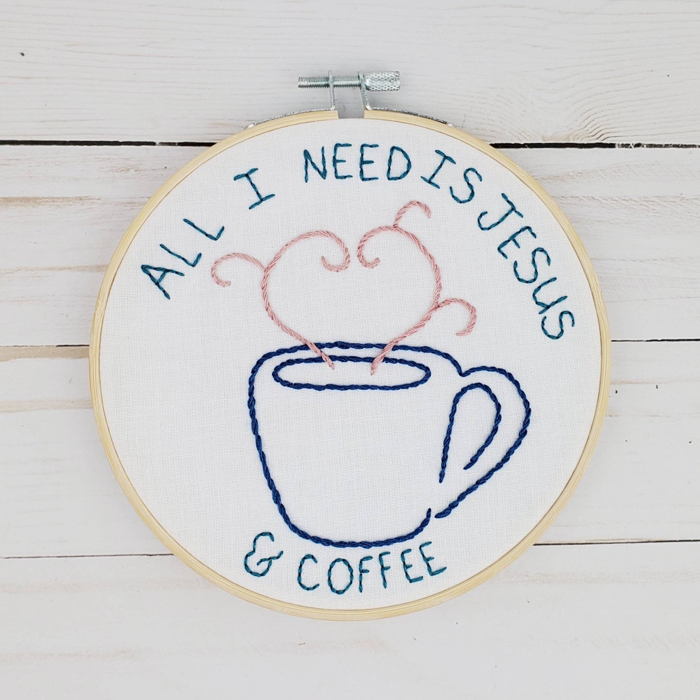 PDF Jesus and Coffee Embroidery Pattern