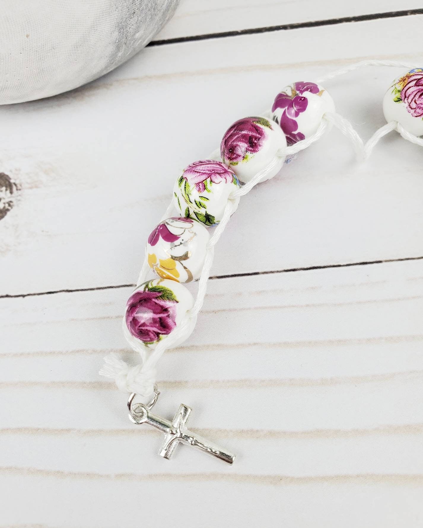 Sacrifice Beads Vintage Roses Ceramic Bead