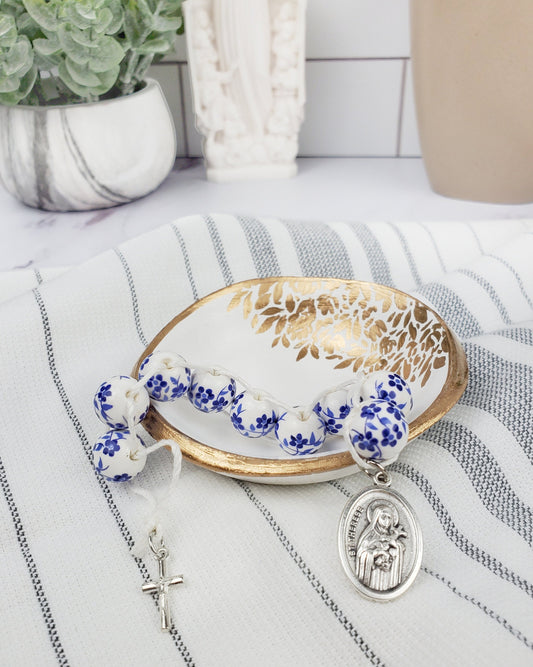 Sacrifice Beads Blue China Flowers