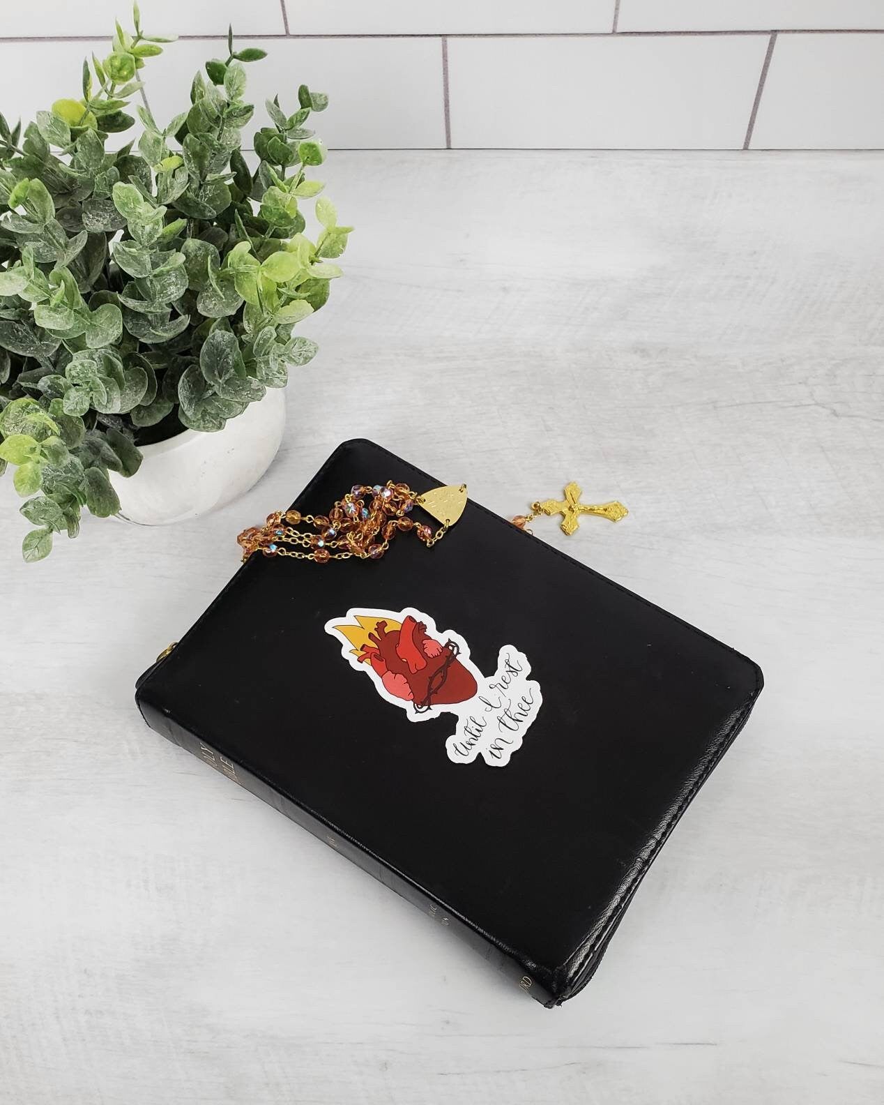 Until I rest in thee Sacred Heart of Jesus Vinyl Sticker