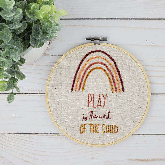 Play is the Work of the Child Embroidery Kit