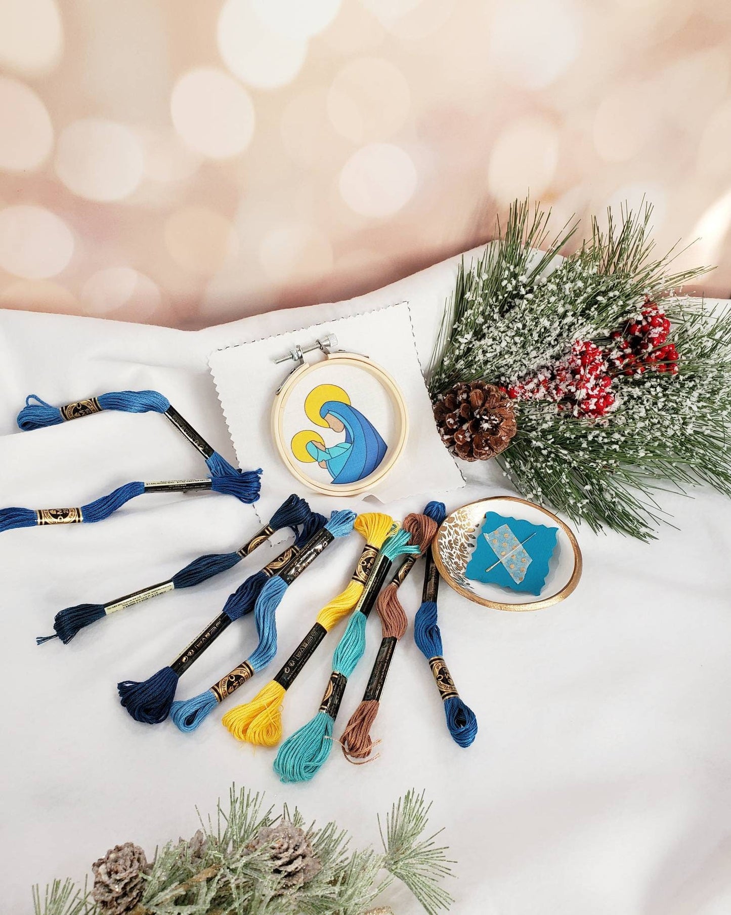 Madonna and Child Ornament Embroidery Kit